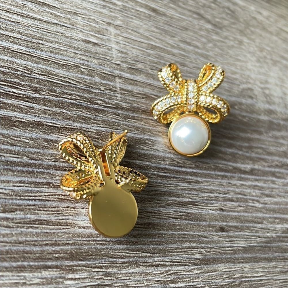 Vintage style bow earrings M249 - Picture 3 of 5